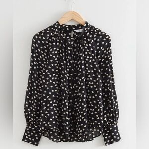 & Other Stories printed heart blouse